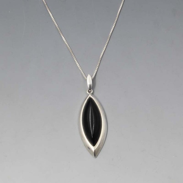 Black Onyx Silver Pendant UK